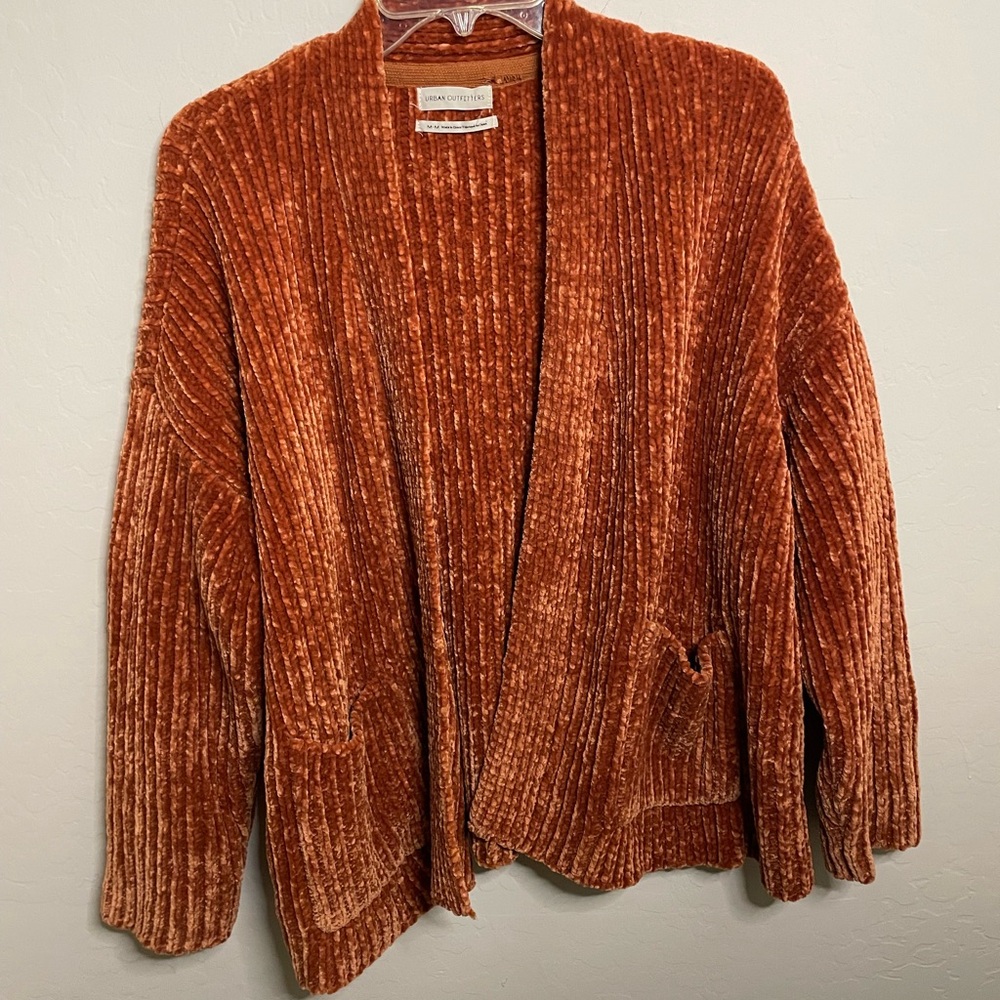 Urban Outfitters Orange Chunky Knit Cardigan